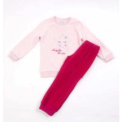 Πυτζάμα βελουτέ για κορίτσι Trax 40798
