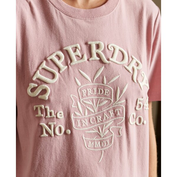 Superdry Pride In Craft T-Shirt Soft Pink - Image 2