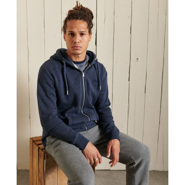 upload9223368955665907211 Ανδρική Ζακέτα Super Dry Vintage Logo Ziphood Μπλέ - Image 2
