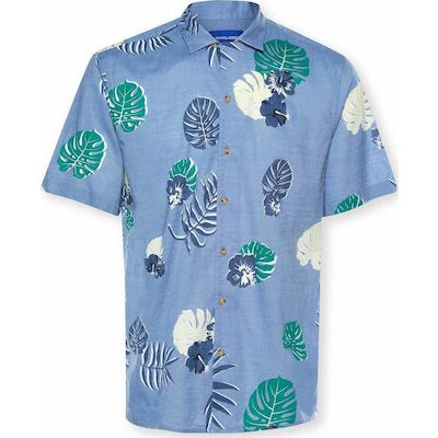 Ανδρικό Πουκάμισο Jack & Jones Jorflo Shirt Ss Μπλέ