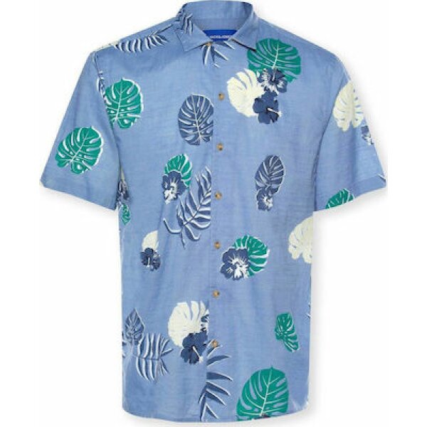 Ανδρικό Πουκάμισο Jack & Jones Jorflo Shirt Ss Μπλέ - Image 1