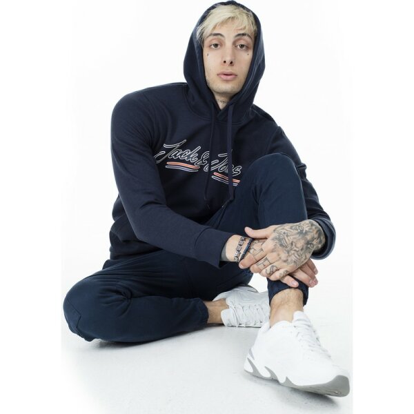 Ανδρική Μπλούζα Φούτερ JACK & JONES Κουκούλα Μπλε - Image 4