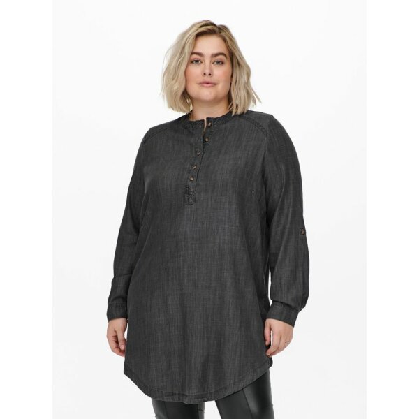 15237554_GreyDenim_003_ProductLarge ΠΟΥΚΑΜΙΣΟ PLUS SIZE CURVY  DENIM TUNIC ONLY CARMAKOMA ΜΑΥΡΟ - Image 1
