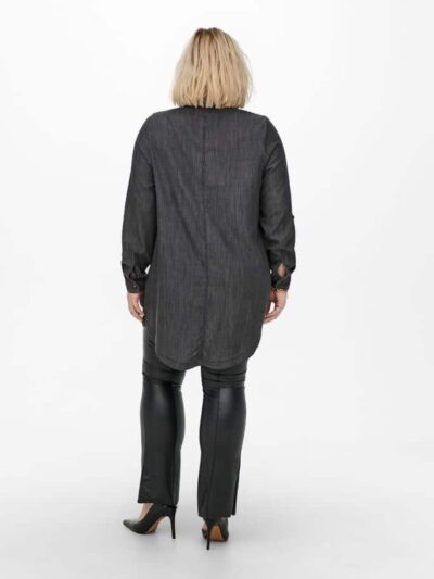 ΠΟΥΚΑΜΙΣΟ PLUS SIZE CURVY DENIM TUNIC ONLY CARMAKOMA ΜΑΥΡΟ - Image 4