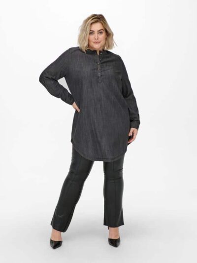 ΠΟΥΚΑΜΙΣΟ PLUS SIZE CURVY DENIM TUNIC ONLY CARMAKOMA ΜΑΥΡΟ - Image 5