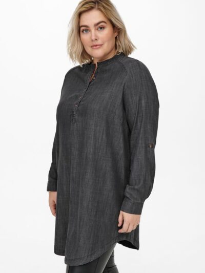 ΠΟΥΚΑΜΙΣΟ PLUS SIZE CURVY DENIM TUNIC ONLY CARMAKOMA ΜΑΥΡΟ - Image 6