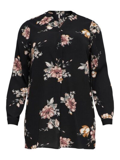 ΠΟΥΚΑΜΙΣΟ PLUS SIZE CURVY PRINTED TUNIC ONLY CARMAKOMA ΜΑΥΡΟ