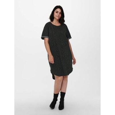 ΦΟΡΕΜΑ PLUS SIZE CURVY PRINTED DRESS ONLY CARMAKOMA ΜΑΥΡΟ