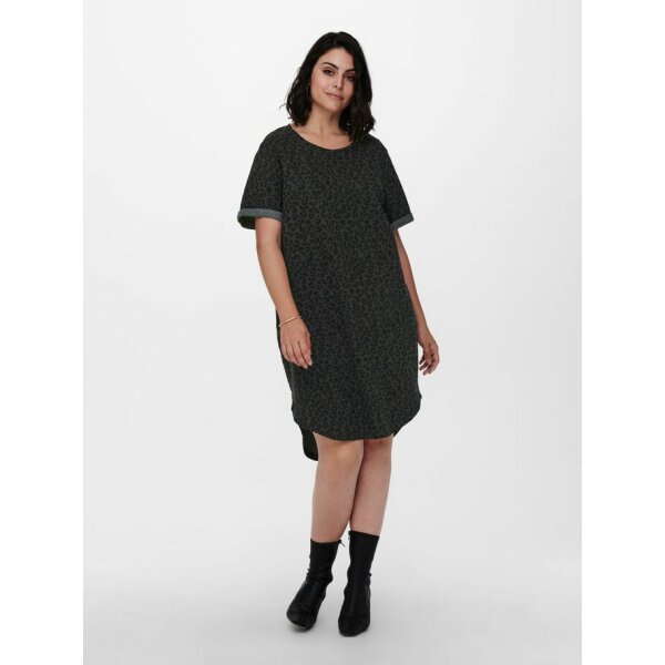 15242528_Phantom_895113_005_ProductLarge ΦΟΡΕΜΑ PLUS SIZE  CURVY PRINTED DRESS ONLY CARMAKOMA ΜΑΥΡΟ - Image 1