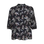 Πουκάμισο Floral Μαύρο PLUS SIZE Only Carmakoma