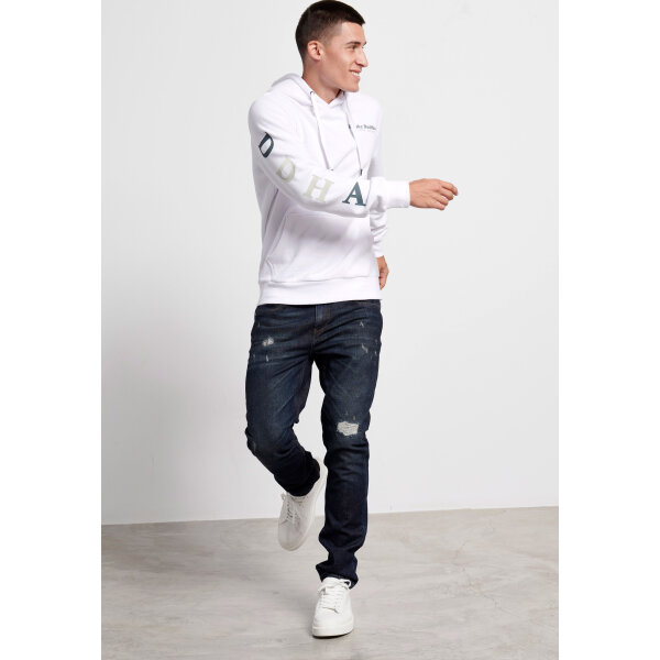 Ανδρική Φούτερ με Κουκούλα Funky Buddha FBM004-016-06 Λευκό - Image 3