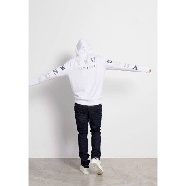 Ανδρική Φούτερ με Κουκούλα Funky Buddha FBM004-016-06 Λευκό - Image 5