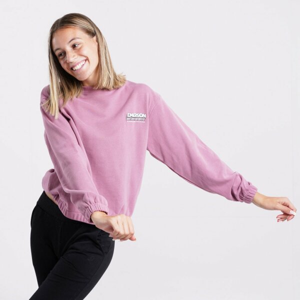emerson-women-s-neckline-sweat Μπλούζα Φούτερ με Λαιμόκοψη Ροζ 212.EW20.47 Emerson - Image 1