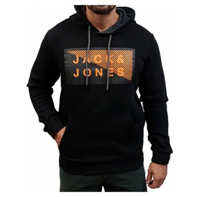Ανδρικό Φούτερ με Κουκούλα Jack & jones Plus Size 12199276 Μαύρο