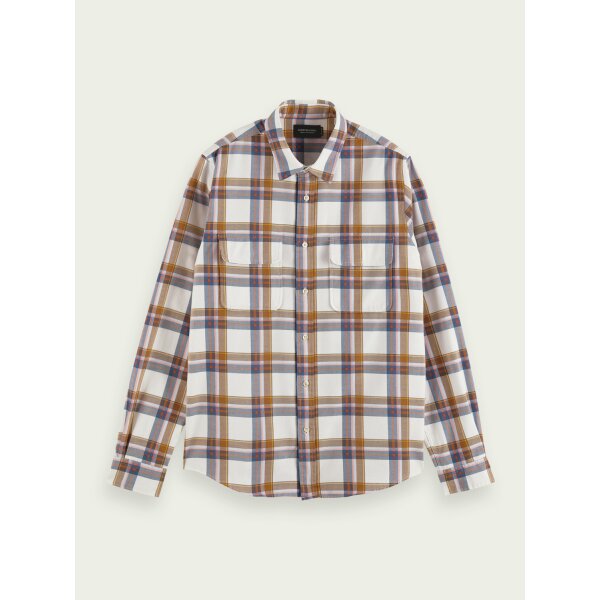 xlarge-21144659-FNT Ανδρικό Πουκάμισο Scotch and Soda Regular FIT  Checked Twill Shirt Λευκό - Image 2