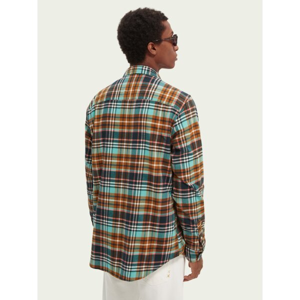 xlarge-21146337-MDL-BCK Ανδρικό Πουκάμισο Scotch & Soda 163345-0217 Μπλέ - Image 4