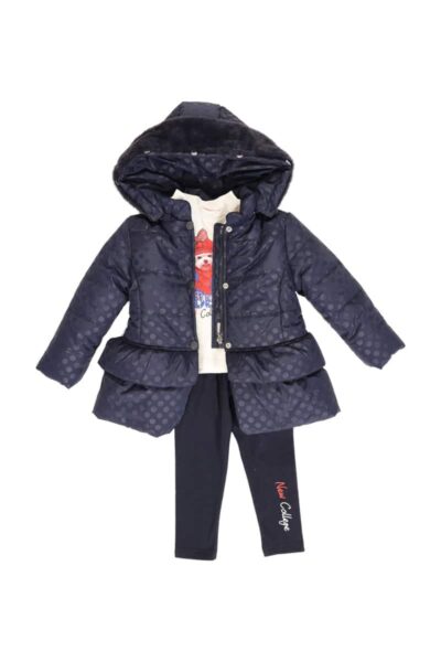 Σέτ Κολάν  με Μπουφάν Για Κορίτσι NEWCOLLEGE Μπλέ