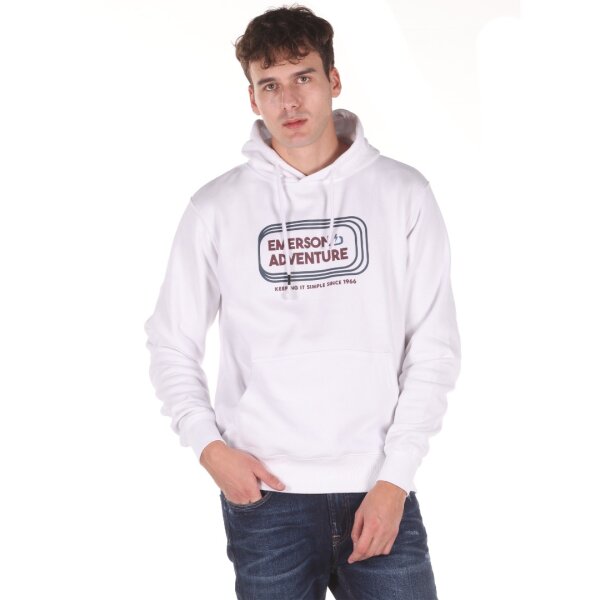210309200037-17 Ανδρική Φούτερ με κουκούλα Emerson 212.EM20.31 Λευκό - Image 1