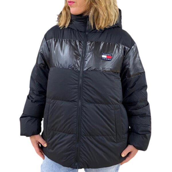 ΓΥΝΑΙΚΕΙΟ ΜΠΟΥΦΑΝ TJM HOOD TONAL COLORBLOCK PUFFER TOMMY JEANS DW0DW11088-BDS ΜΑΥΡΟ - Image 2
