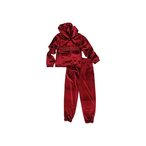 8477c Φόρμα Βελούτε Για Κορίτσι Simple NEWCOLLEGE  Μπορντώ - Image 1