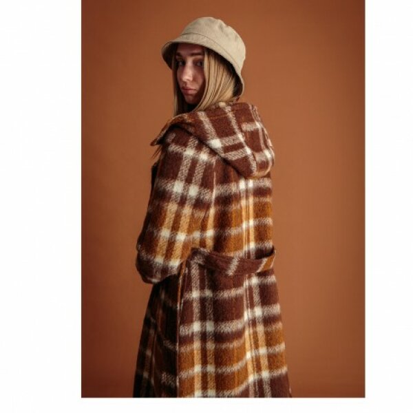 Biston fashion Γυναικείο Μακρύ Παλτό Καρώ - Image 3