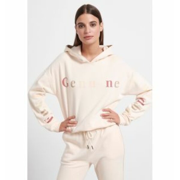 FBL004-102-06_OFF_WHITE_3 Φούτερ με κουκούλα και τύπωμα στο στήθος και τα μανίκια Εκρού FUNKY BUDDHA - Image 3