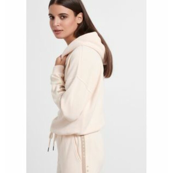 FBL004-102-06_OFF_WHITE_4 Φούτερ με κουκούλα και τύπωμα στο στήθος και τα μανίκια Εκρού FUNKY BUDDHA - Image 4