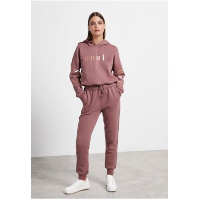 Φούτερ με κουκούλα και τύπωμα στο στήθος και τα μανίκια Ρόζ FUNKY BUDDHA