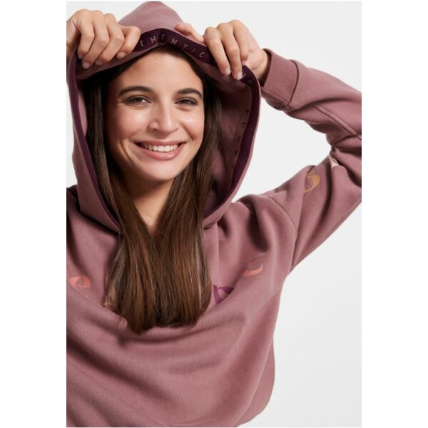 Φούτερ με κουκούλα και τύπωμα στο στήθος και τα μανίκια Ρόζ FUNKY BUDDHA - Image 5