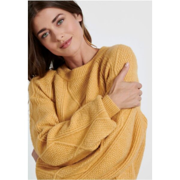 Γυναικεία πλεκτή μπλούζα FUNKY BUDDHA Κίτρινο - Image 6