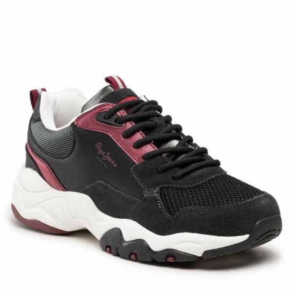 ginekeia-sneakers-pepe-jeans-sloane-bass-pls31277-black-999-mafro-gin-007242-10010722-600x600w Γυναικεία Παπούτσια Casual Sloane Bass Μαύρο Δέρμα Pepe Jeans Pls31277 999 - Image 1