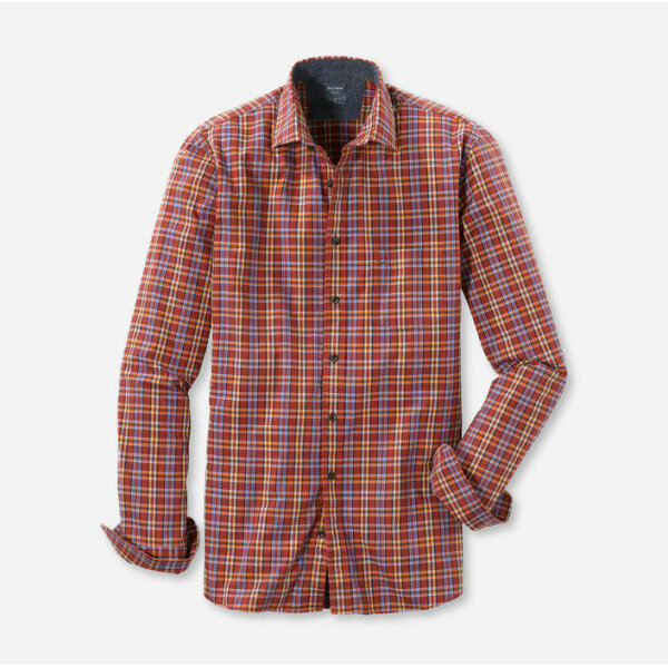 unnamed (8) Ανδρικό Πουκάμισο Olymp Casual Καρό 4008-84-35 Πορτοκαλί - Image 1