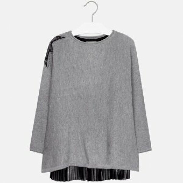 1e040eff477eae1ef9e2df50e28bba32 Φόρεμα Πλεκτό Συνδυασμένο Κοριτσι 8 εως 16 ετων  Γκρί 17-07933-036 - Image 1