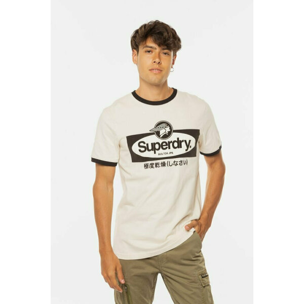 Ανδρικό T- SHIRT Superdry Ringer M1011214A 18C Μπεζ . - Image 2