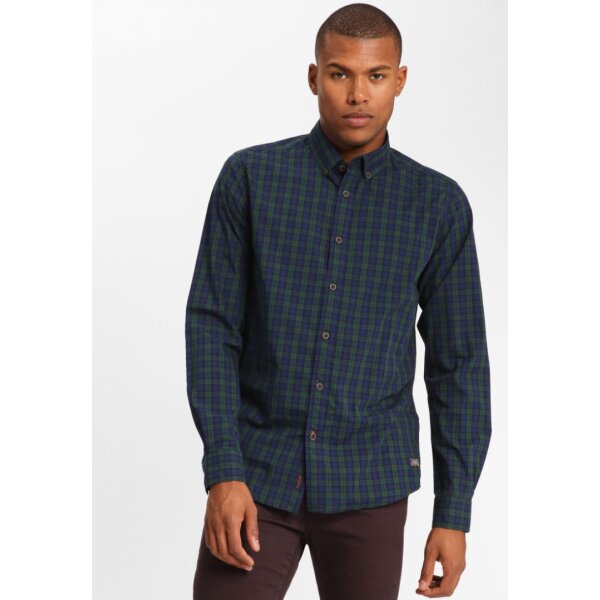 211714080061-27 Ανδρικό Πουκάμισο FUNKY BUDDHA 001.006892 Πράσινο - Image 1