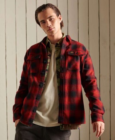 Ανδρικό Πουκάμισο Καρό Κόκκινο Superdry M4010457A 6GN