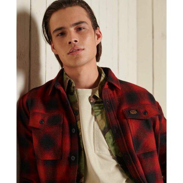 Ανδρικό Πουκάμισο Καρό Κόκκινο Superdry M4010457A 6GN - Image 5