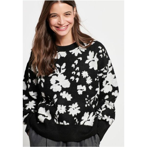 FBL004-138-09_BLACK_1 Πουλόβερ με σχέδιο στην πλέξη FUNKY BUDDHA - Image 1