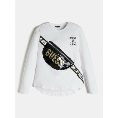 Παιδική Μπλούζα Μακό Μακρυμάνικη Guess Λευκή J1BI09J1311