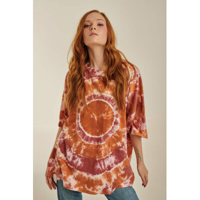 PCP Γυναικείο Μπλουζάκι Tie-Dye Κανελλί