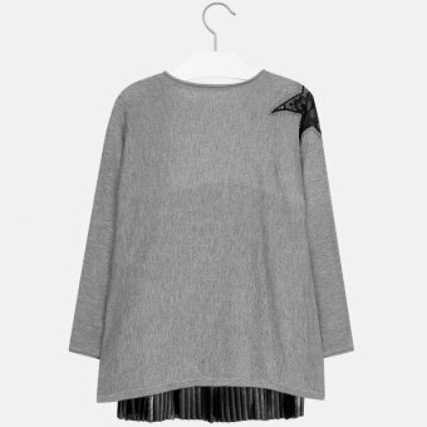 b3cd8aaba14dee459911fa032cf32327 Φόρεμα Πλεκτό Συνδυασμένο Κοριτσι 8 εως 16 ετων  Γκρί 17-07933-036 - Image 4