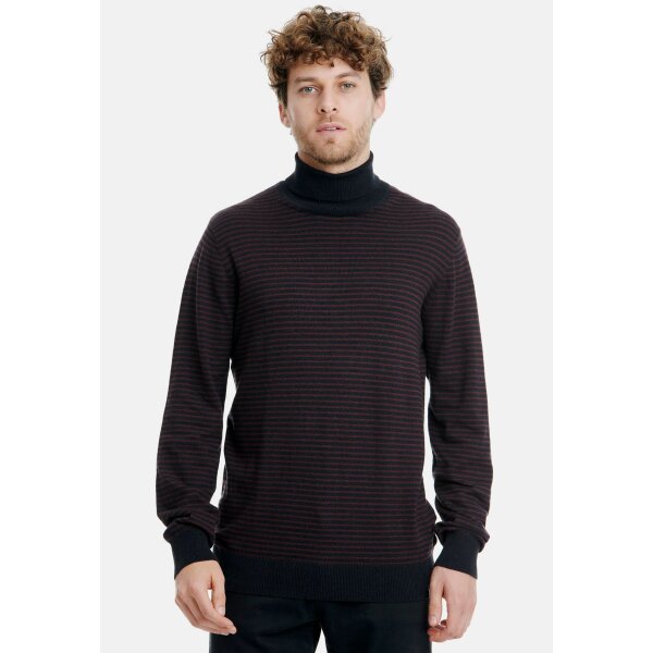 001.006922_BLACK_3 Ανδρική Μπλούζα Ζιβάγκο FUNKY BUDDHA 001.006922 Ριγέ Μαύρη-Μπορντό - Image 2