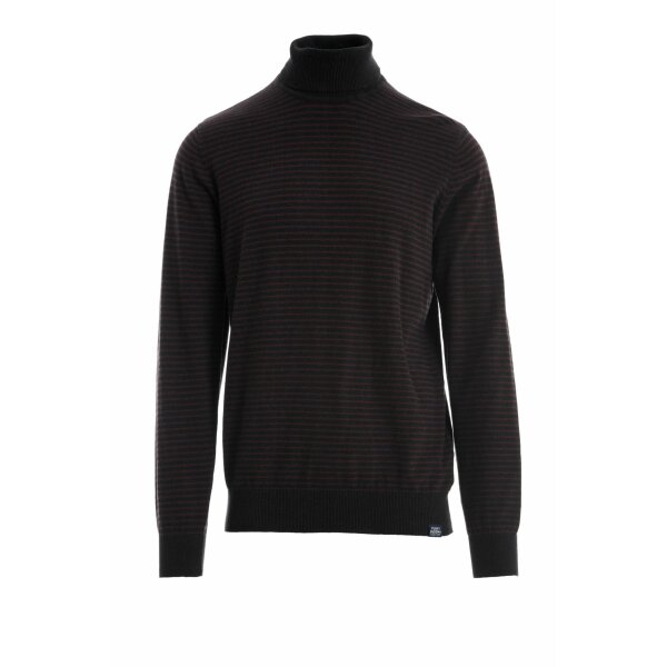 001.006922_BLACK_5 Ανδρική Μπλούζα Ζιβάγκο FUNKY BUDDHA 001.006922 Ριγέ Μαύρη-Μπορντό - Image 1