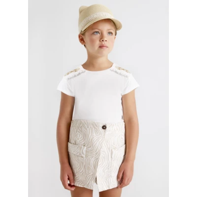 Μπλούζα κοντομάνικη ECOFRIENDS κέντημα κορίτσι  22-03036-061