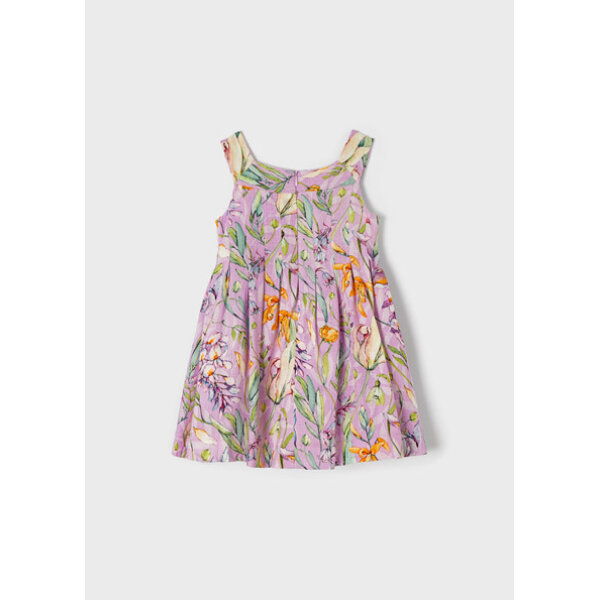 Φόρεμα λινό σταμπωτό κορίτσι Μώβ 22-03912-027 - Image 3