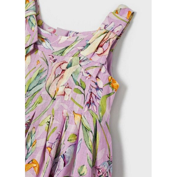 Φόρεμα λινό σταμπωτό κορίτσι Μώβ 22-03912-027 - Image 4