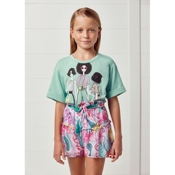 22-06953-080-M-2 Φούστα παντελόνι γάζα σταμπωτή κορίτσι  22-06953-080 - Image 1