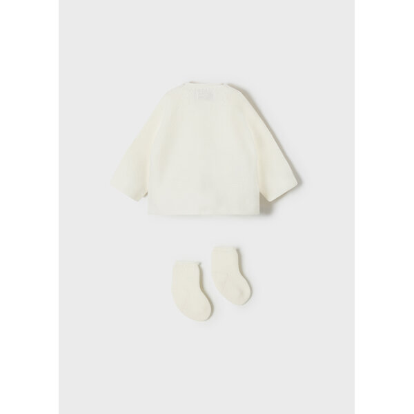 Ζακέτα μακριά και καλτσάκια πλεκτά ECOFRIENDS Νεογέννητο - Image 4