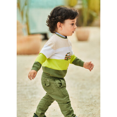 Παντελόνι μακρύ λοξότσεπο Relaxed baby αγόρι Χακί 22-01502-059