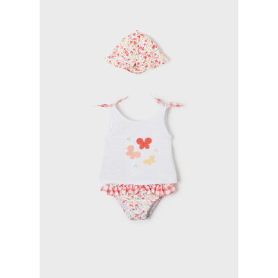 Σετ Μαγιό με καπέλο Νεογέννητο κορίτσι 22-01620-048